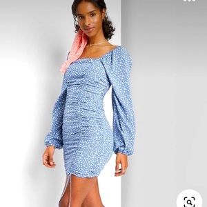 WILD FABLE blue and white floral dress Size Small